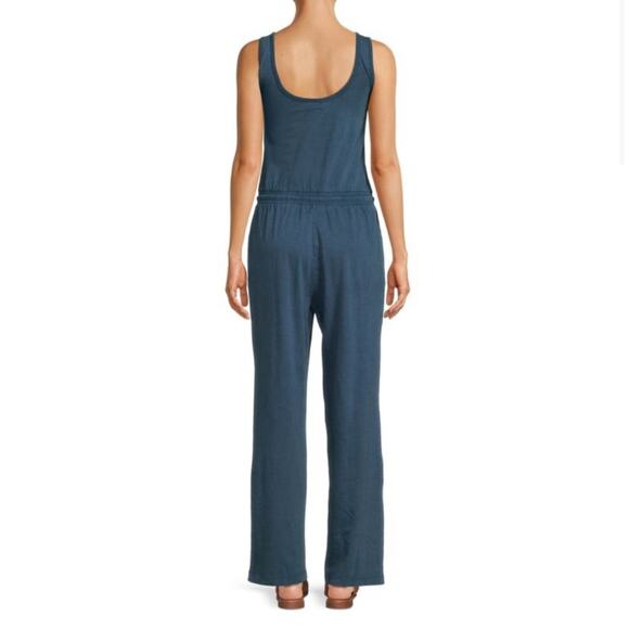 NWT Faherty Terra Drawstring Waist Sleeveless Organic Cotton Jumpsuit XL - Picture 2 of 11